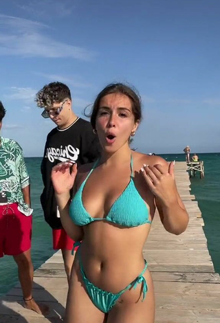 4. Sexy Isabelli Brunelli in Blue Bikini at the Beach