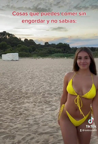 4. Isabelli Brunelli in Sexy Yellow Bikini at the Beach