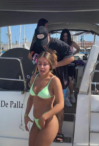 3. Sensual Isabelli Brunelli in Light Green Bikini on a Boat