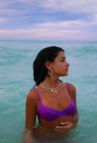 Beautiful Gabriellannalisa in Sexy Violet Bikini in the Sea