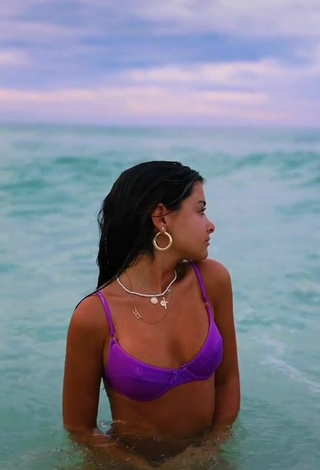 2. Beautiful Gabriellannalisa in Sexy Violet Bikini in the Sea