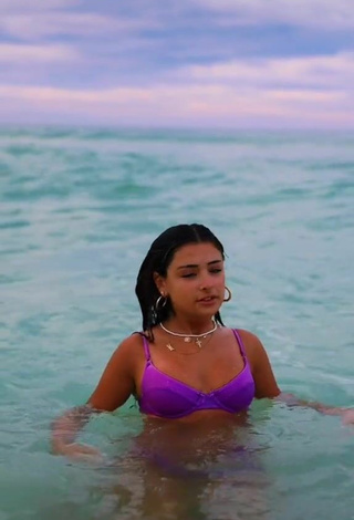 3. Beautiful Gabriellannalisa in Sexy Violet Bikini in the Sea