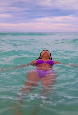 4. Beautiful Gabriellannalisa in Sexy Violet Bikini in the Sea