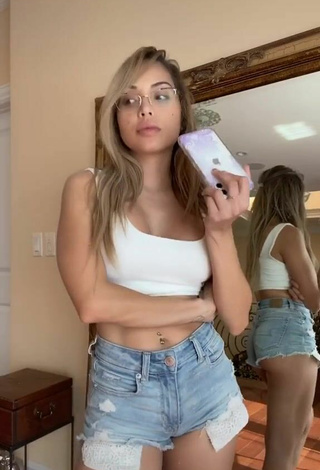 5. Really Cute Maddy Belle Shows Cleavage in White Crop Top