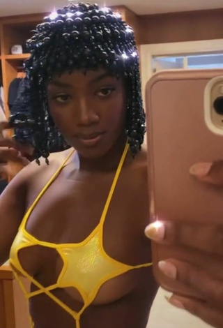 2. Sexy Iza in Yellow Swimsuit