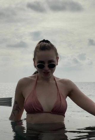 Sexy Julia Godunova in Bikini Top at the Pool