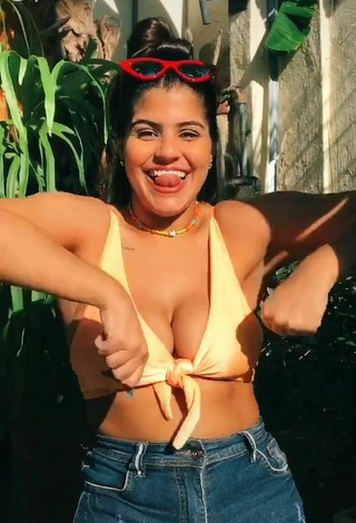 3. Sexy Julia Antunes in Orange Bikini Top and Bouncing Tits