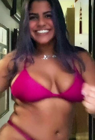 3. Adorable Julia Antunes Shows Cleavage and Bouncing Boobs in Seductive Violet Bikini