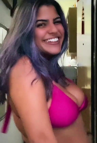 4. Adorable Julia Antunes Shows Cleavage and Bouncing Boobs in Seductive Violet Bikini