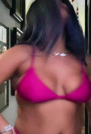 5. Adorable Julia Antunes Shows Cleavage and Bouncing Boobs in Seductive Violet Bikini
