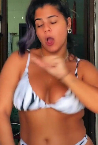 5. Lovely Julia Antunes Shows Cleavage and Bouncing Boobs in Zebra Bikini