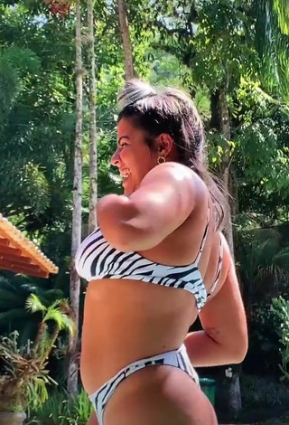 3. Wonderful Julia Antunes Shows Cleavage in Zebra Bikini