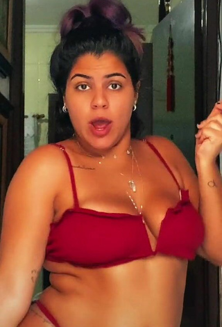 2. Erotic Julia Antunes Shows Cleavage and Bouncing Boobs in Red Bikini
