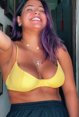 3. Hottest Julia Antunes Shows Cleavage in Yellow Bikini Top