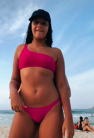 Sexy Julia Antunes Shows Cleavage in Bikini at the Beach