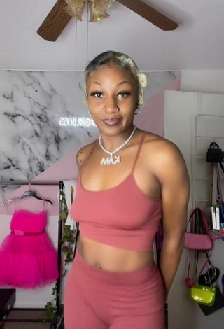 1. Sexy Kam Tunechi in Pink Crop Top