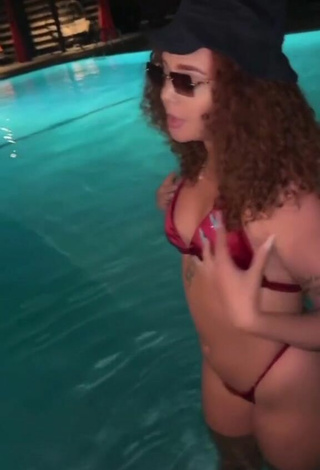 3. Hot Kayla Granda in Red Bikini at the Swimming Pool