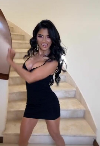 3. Beautiful Kimberly Flores Shows Cleavage in Sexy Black Dress