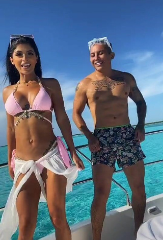 3. Beautiful Kimberly Flores in Sexy Pink Bikini Top on a Boat