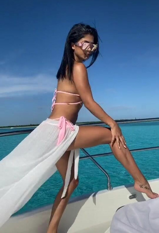Sweetie Kimberly Flores in Pink Bikini Top on a Boat