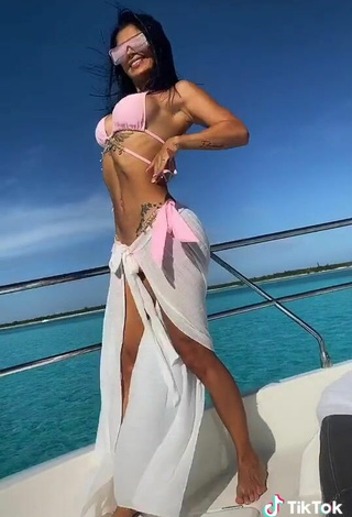 4. Sweetie Kimberly Flores in Pink Bikini Top on a Boat