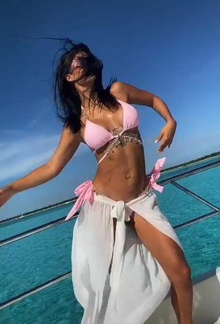 5. Sweetie Kimberly Flores in Pink Bikini Top on a Boat