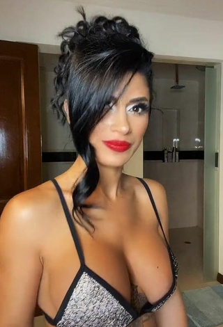 4. Hot Kimberly Flores Shows Cleavage in Silver Bikini Top