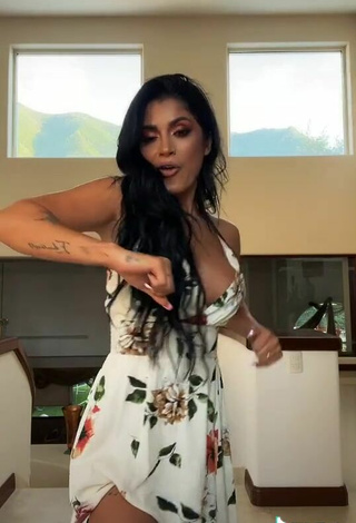 5. Hot Kimberly Flores Shows Cleavage in Floral Dress