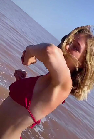 4. Sexy Kate Kisskate in Red Bikini at the Beach