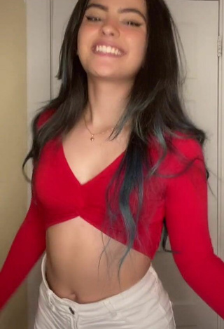 Sexy Leidy Riascos in Red Crop Top