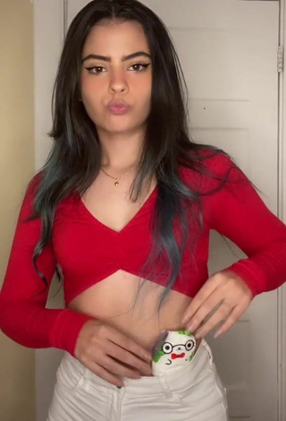 2. Sexy Leidy Riascos in Red Crop Top