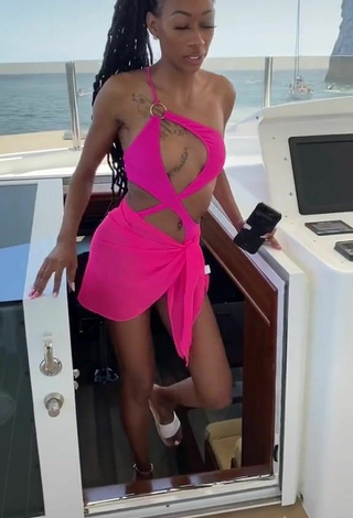 3. Sexy Lala Milan in Firefly Rose Swimsuit on a Boat
