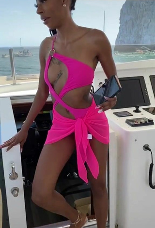 4. Sexy Lala Milan in Firefly Rose Swimsuit on a Boat