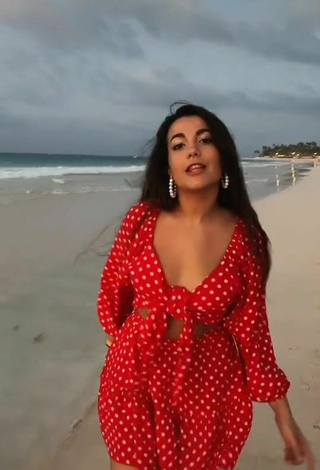 3. Sexy Lana in Polka Dot Sundress at the Beach
