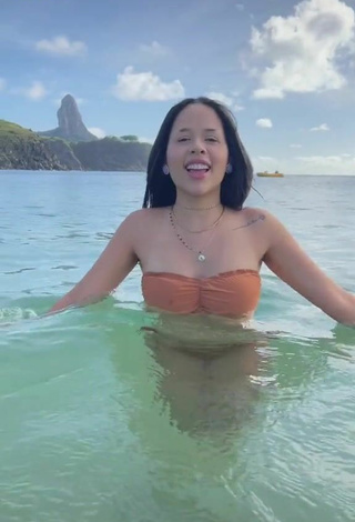 3. Sexy Laura Brito in Brown Bikini Top in the Sea