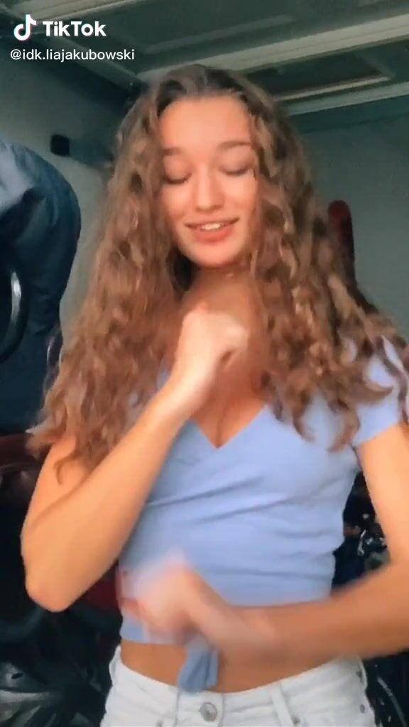 Seductive Lia Jakubowski in Blue Crop Top sexyfilter