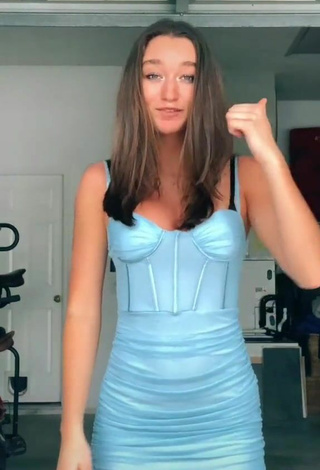 3. Sexy Lia Jakubowski in Blue Dress