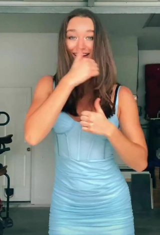 4. Sexy Lia Jakubowski in Blue Dress
