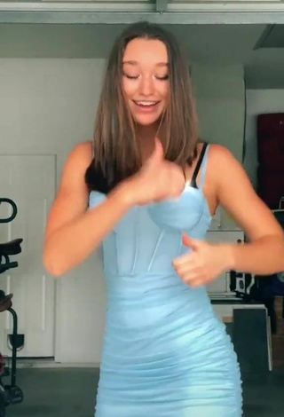 5. Sexy Lia Jakubowski in Blue Dress