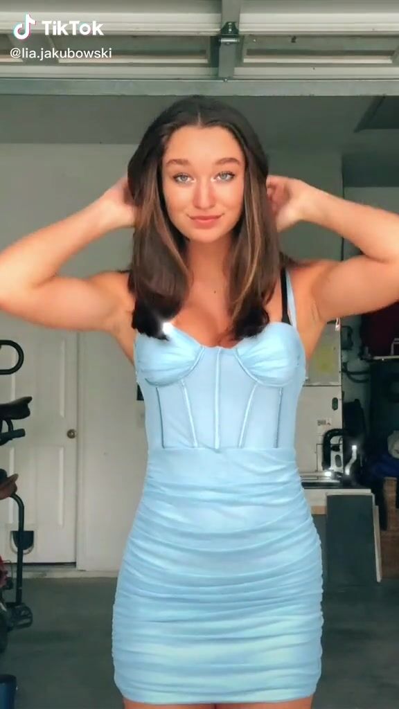 Sexy Lia Jakubowski in Blue Dress sexyfilter