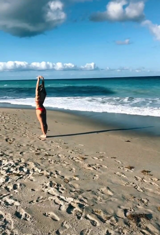 1. Dazzling Olivia Dunne in Inviting Red Bikini at the Beach
