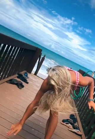 2. Seductive Olivia Dunne in Checkered Bikini in the Sea