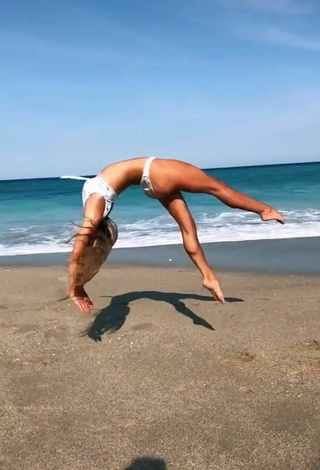 4. Beautiful Olivia Dunne in Sexy White Bikini at the Beach
