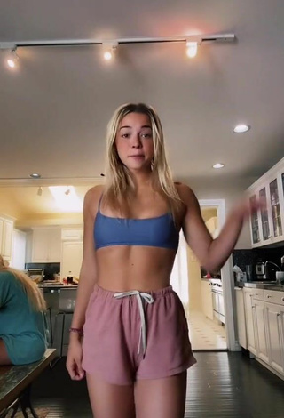 Sexy Olivia Dunne in Blue Crop Top