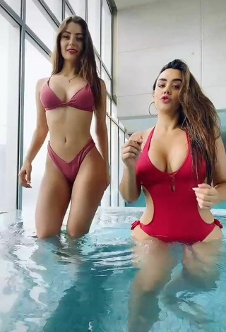 2. Sexy Andrea Caro in Swimsuit at the Swimming Pool