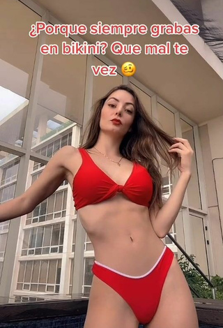 Sexy Andrea Caro in Red Bikini