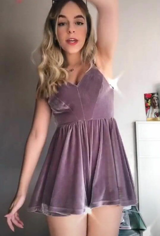 Sexy Lorella Verta in Violet Dress