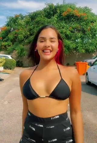 Sexy Lorrayne Oliveira in Black Bikini Top