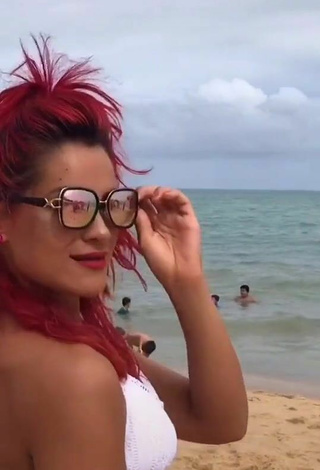 4. Mayca Delduque in Nice White Bikini at the Beach