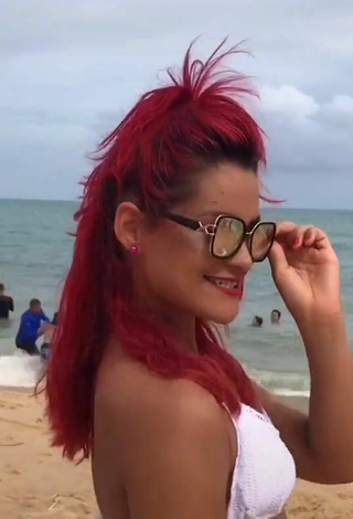 5. Mayca Delduque in Nice White Bikini at the Beach